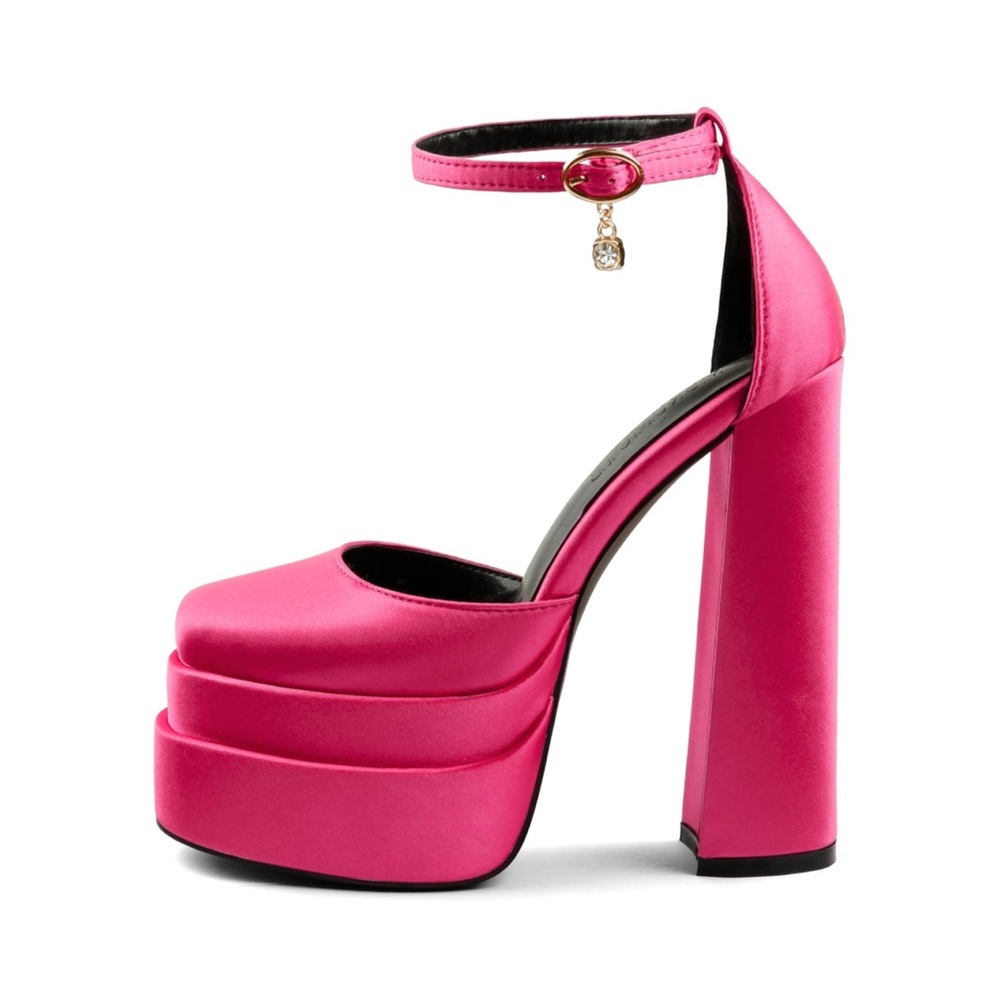 MERUMOTE Womens Sexy High Heels Platforms Pumps Square Toe Chunky Block Heels